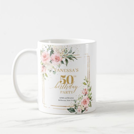 Mug Boho rose rose rousse rose or sauge 50e anniversai (Gauche)