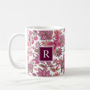 Mug Boho rose Vintage Monogramme floral