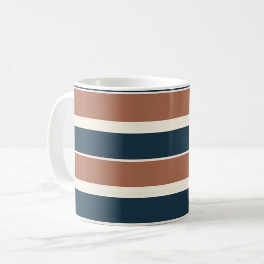 Mug Boho Rustic et Navy Stripes (Devant gauche)