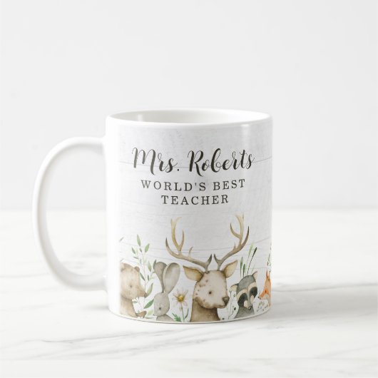 Mug Boho Rustic Wildlife Teacher Appréciation (Gauche)