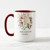 Mug Boho Soft Coloured Rose/White Flowers Mariage (Gauche)