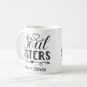 Mug Boho Soul Sisters Nom personnalisé Meilleur Ami (Devant gauche)
