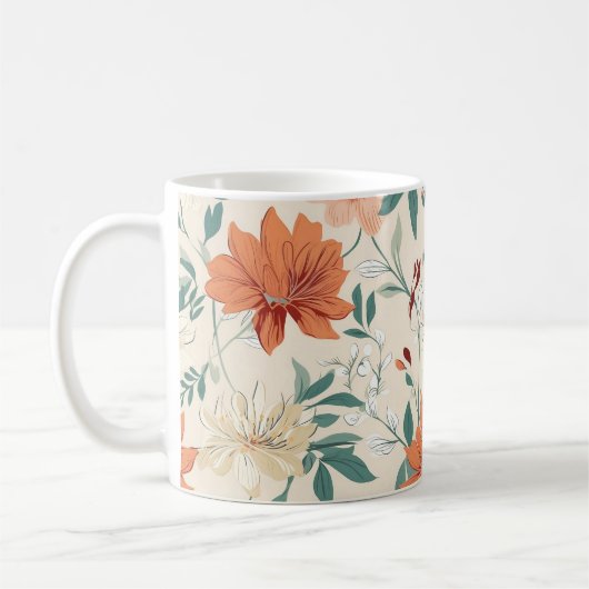 Mug Boho style fleurs couleurs motifs (Gauche)