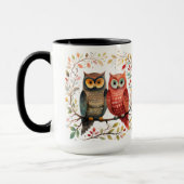 Mug Boho Style Owl Couple (Gauche)