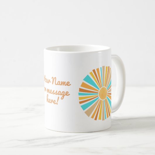 Mug Boho Sun, Here Comes The Son, Retro Sunshine (Devant droit)
