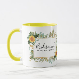 Mug Boho Sunflower Sage Mariage de verdure