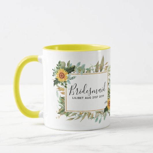 Mug Boho Sunflower Sage Mariage de verdure (Gauche)