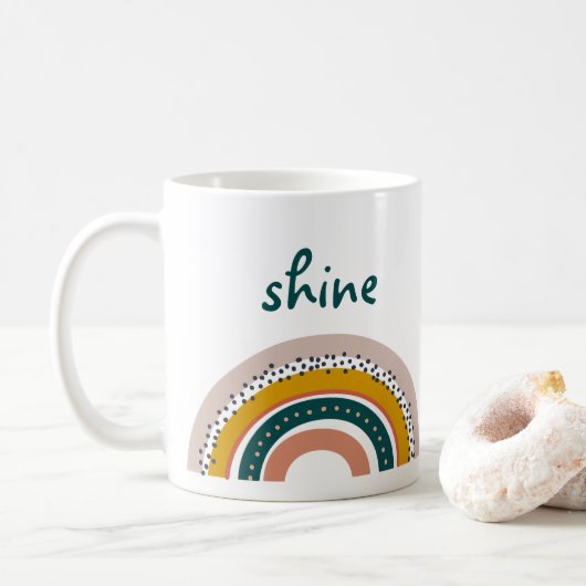 Mug Boho tendance arc-en-ciel brillant de texte modern (Avec donut)