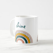 Mug Boho tendance arc-en-ciel brillant de texte modern (Devant gauche)