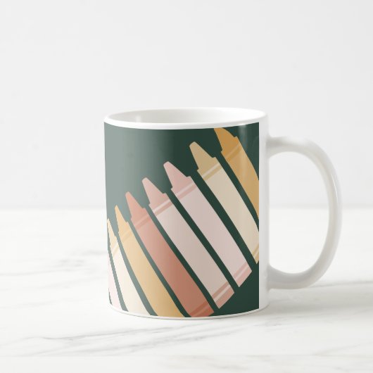 Mug Boho tendance couleurs Crayon Nom de l'enseignant (Droite)