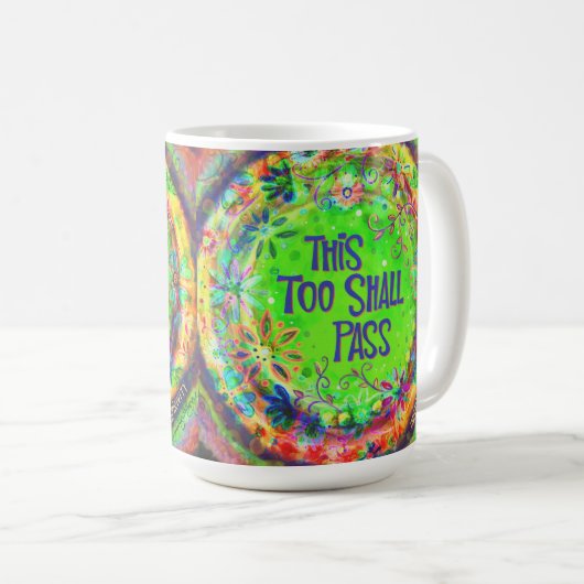 Mug Boho This Too Doit Passer Devis Green Inspirivity (Devant droit)