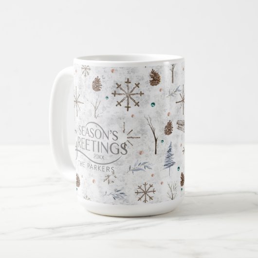 Mug Boho Twigs & Pinecone Christmas ID986 (Devant gauche)