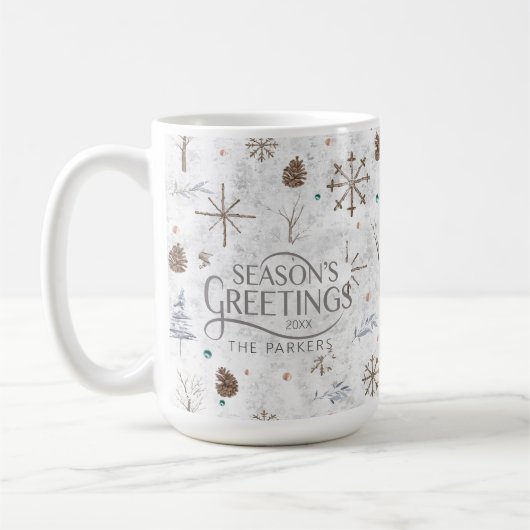 Mug Boho Twigs & Pinecone Christmas ID986 (Gauche)