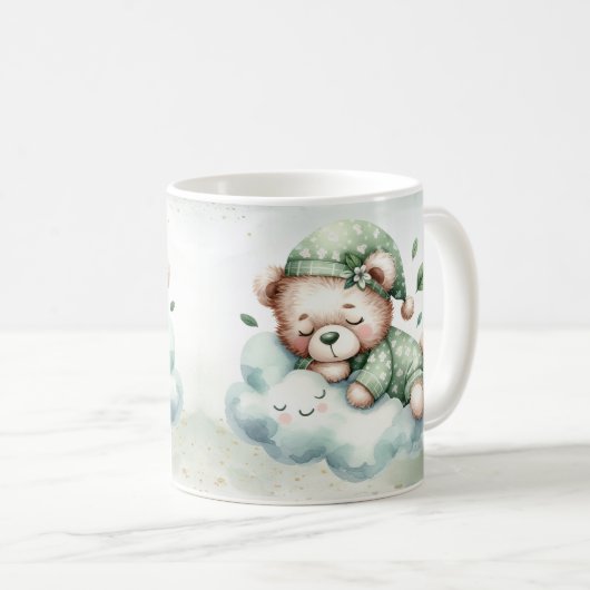 Mug Boho vert dormant Teddy Ours mou (Devant droit)