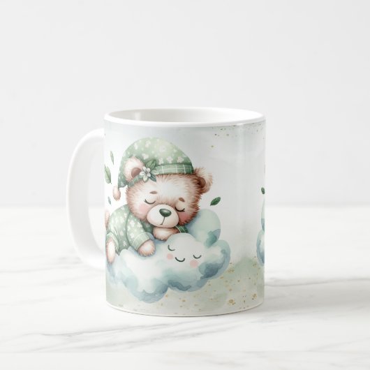 Mug Boho vert dormant Teddy Ours mou (Devant gauche)