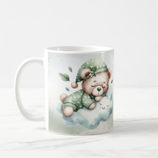 Mug Boho vert dormant Teddy Ours mou (Gauche)