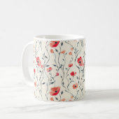 Mug Boho Vintage Aquarelle Rouge Populaire Motif (Devant gauche)