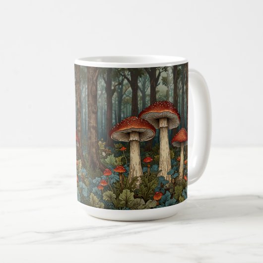 Mug Boho vintage champignons forêt (Devant droit)