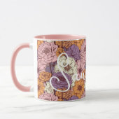Mug Boho violet rose Fleurs sauvages Floral Nom person (Gauche)