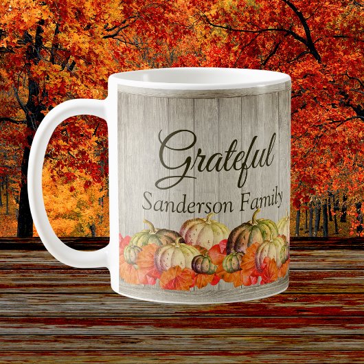 Mug BOHO Watercolor Citrouille Fall Thanksgiving
