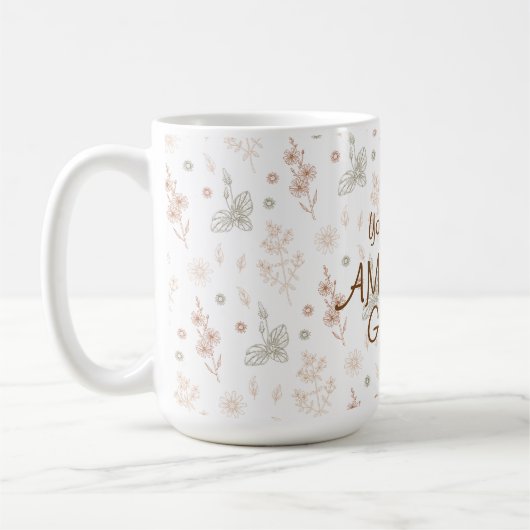 Mug Boho Watercolor Floral Amazing Grandma Gift (Gauche)