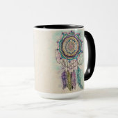 Mug Boho Watercolor Mandala Dreamcatcher (Devant droit)