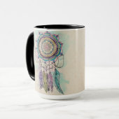 Mug Boho Watercolor Mandala Dreamcatcher (Devant gauche)