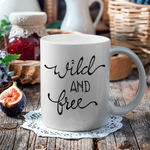 Mug Boho Wild and Free Hand-Lettering