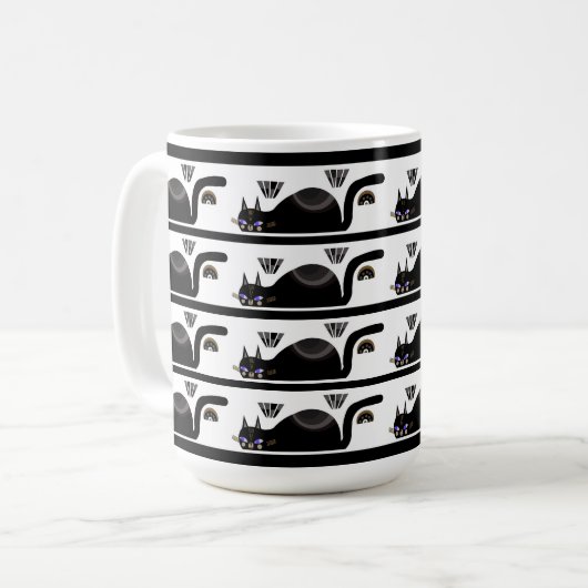 Mug Boire avec des chats noirs (Devant gauche)