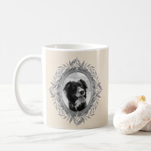 Mug Boire Café Be Joyeux Festif Argent Frame Photo (Avec donut)