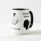Mug Boire Café Combattre le racisme Donner du pouvoir (Devant droit)
