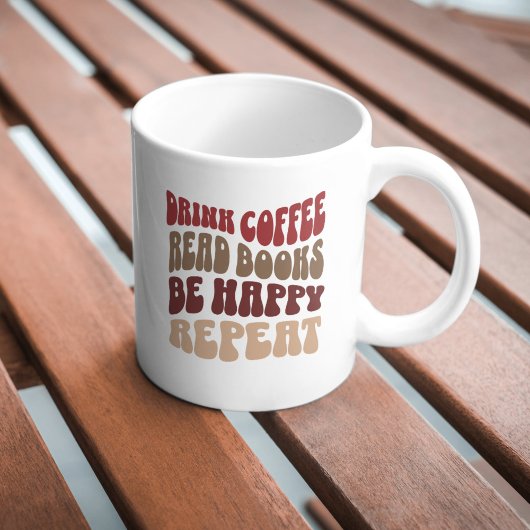 Mug Boire Café Lire Livres Retro