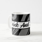 Mug Boire Drôle & Cool Et Parler Moins Noir Branché (Devant gauche)