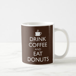 MUG BOIRE DU CAFÉ ET MANGER DES DONUTS