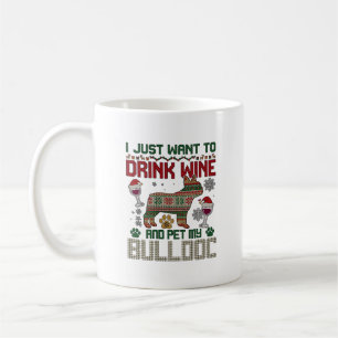 Mug Boire du vin Bulldog Chien Sweat-shirt hideux Chap