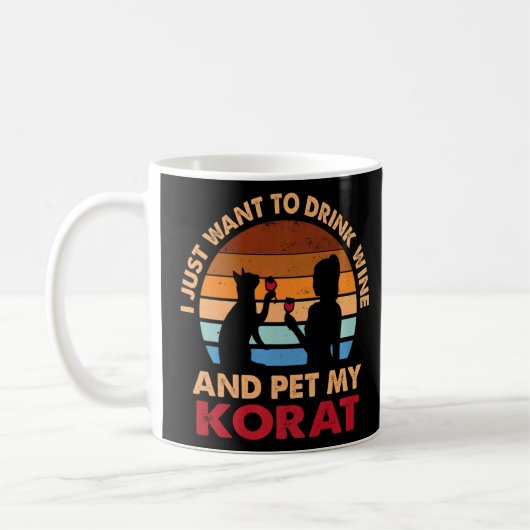 Mug Boire du vin et animal de compagnie My Korat Chat (Gauche)