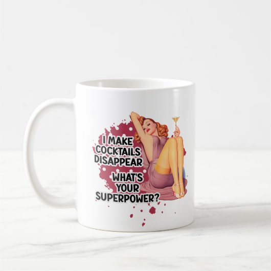 Mug Boire Retro Humour de femme au foyer (Gauche)