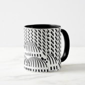 Mug Boire vers le haut Domes noirs et blancs (Devant droit)