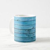 Mug Bois bleu naturel, arrière - plan texturé. (Devant gauche)