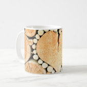 Mug Bois de bois de coeur bole bois de chauffage (Devant gauche)