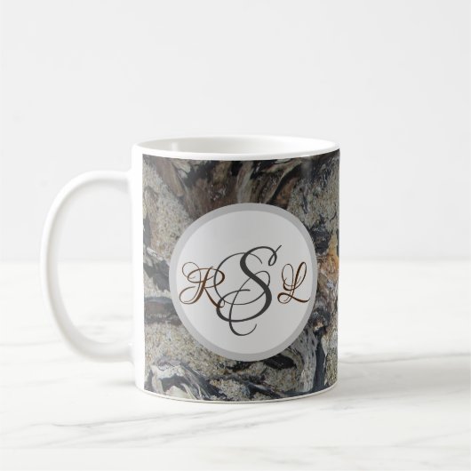 Mug Bois de Conduite photo Fancy Nature initiale (Gauche)
