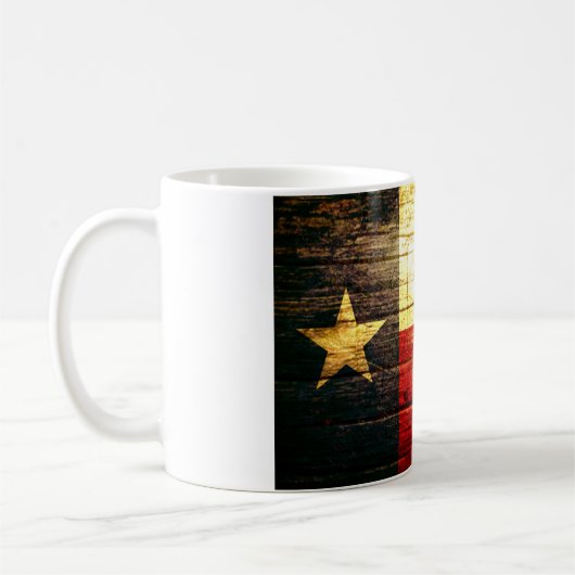 Mug Bois de drapeau du Texas vieux (Gauche)