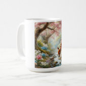 Mug Bois de printemps avec canard et faon/cerf (Devant gauche)