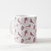 Mug Bois d'hiver Rouge Cardinal Oiseaux Motif (Devant gauche)