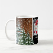 Mug Bois et forêt de neige noire Joyeux Noël Photo (Gauche)