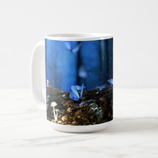 Mug Bois fée magique avec papillons et champignons (Devant gauche)
