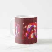 Mug Bois gravé brun thème plus rouge violet (Devant gauche)