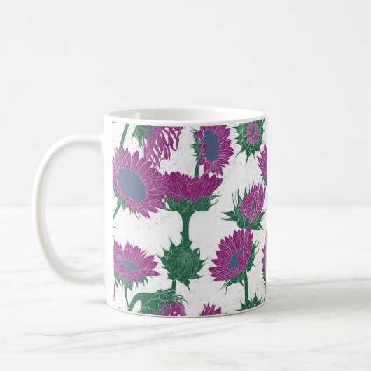 Mug Bois Imprimer tournesol rose (Gauche)