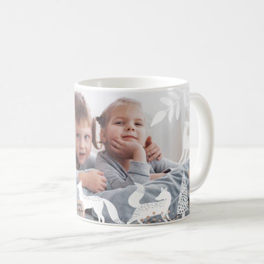Mug Bois mignon renards et folie festive Photo (Devant droit)