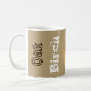 Mug Bois noms des arbres typographie forêt brune